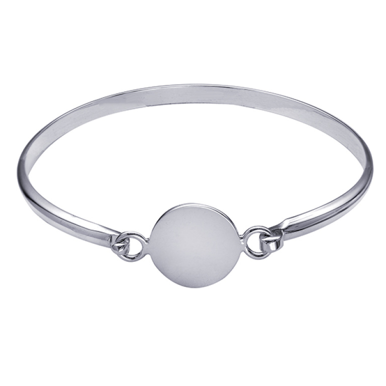 BES221 - S/S 16mm Round Engraving Shape Bangle
